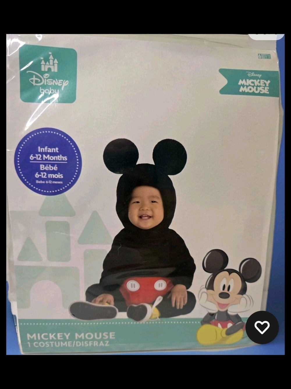 Disney Baby Mickey Mouse 6-12 Months Costume - Black & Red